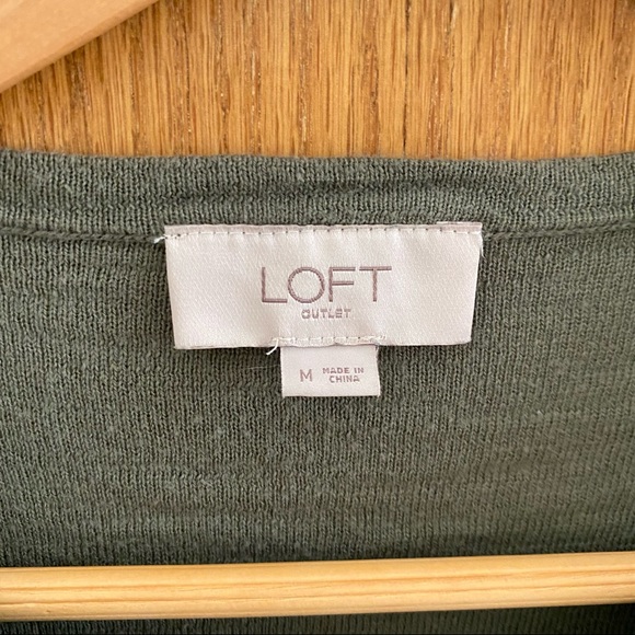 LOFT • Oversized Tie Neck Shirt Tunic - Size M - Picture 4 of 12